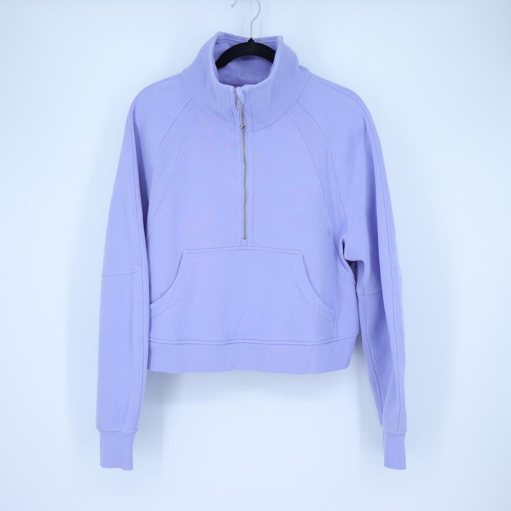 Lululemon Scuba 1/2 Zip Pullover Dark Lavender Oversized Funnel Neck Women's M/L